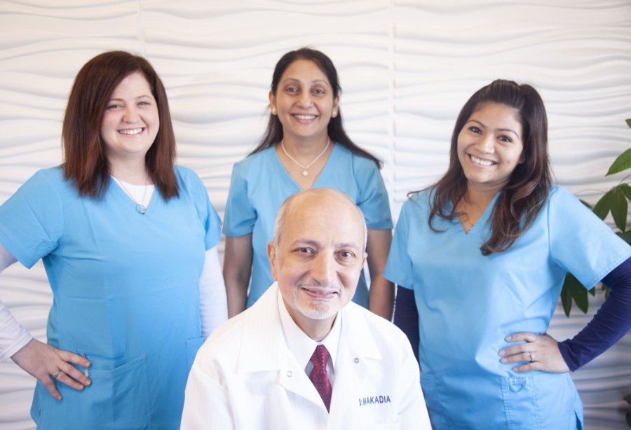 Doctor Makadia and his Bohemia dental team