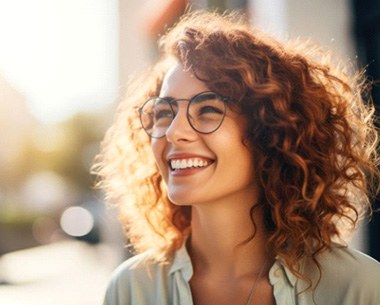 Portrait of confident, smiling woman