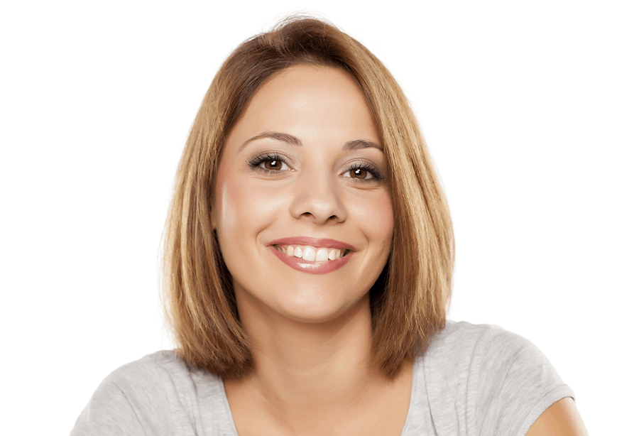 Woman with healthy smile after laser dentistry and conservative debonding