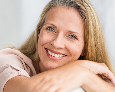 Woman with natural looking tooth restoration