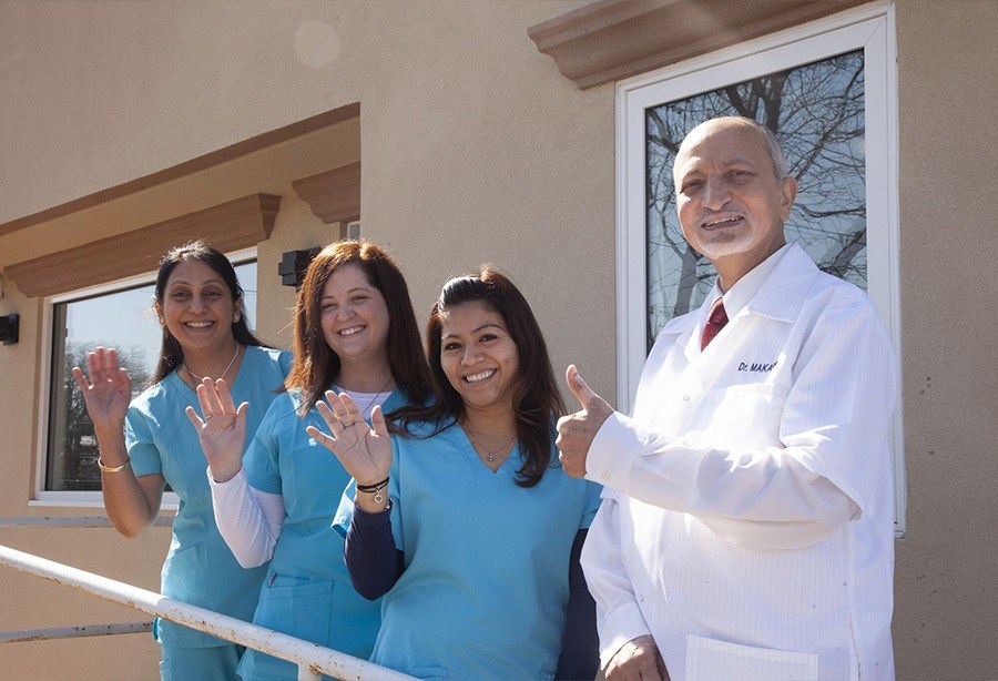 Doctor Makadia and his dental team