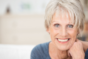 older woman smiling