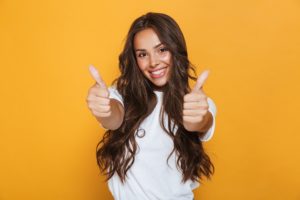 woman smiling